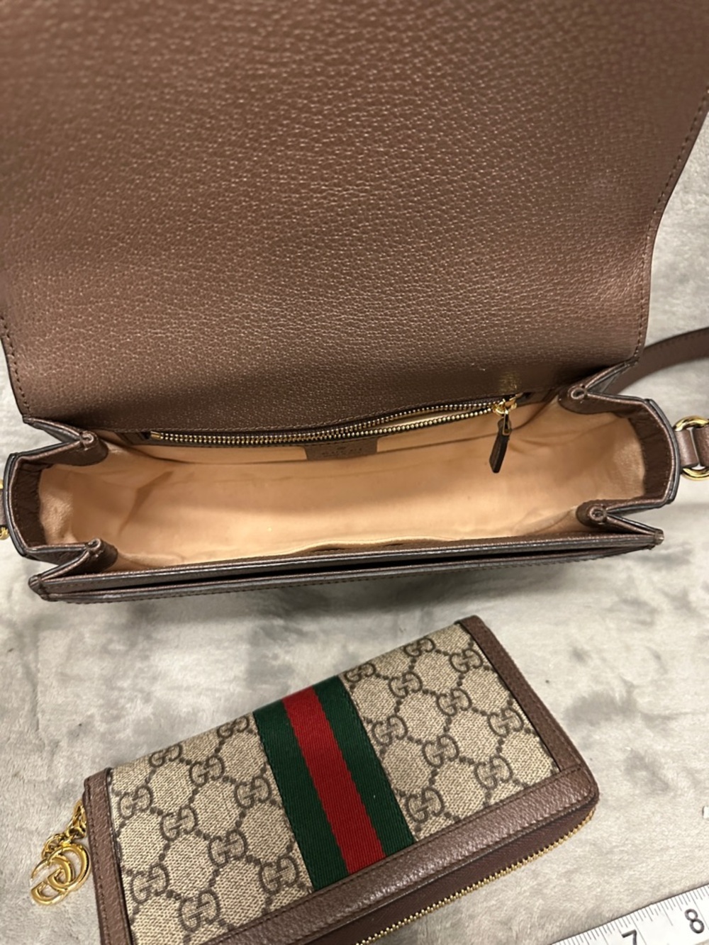 Bundle! Gucci GG Supreme Monogram Web Small Ophidia Flap Bag - Picture 8 of 14